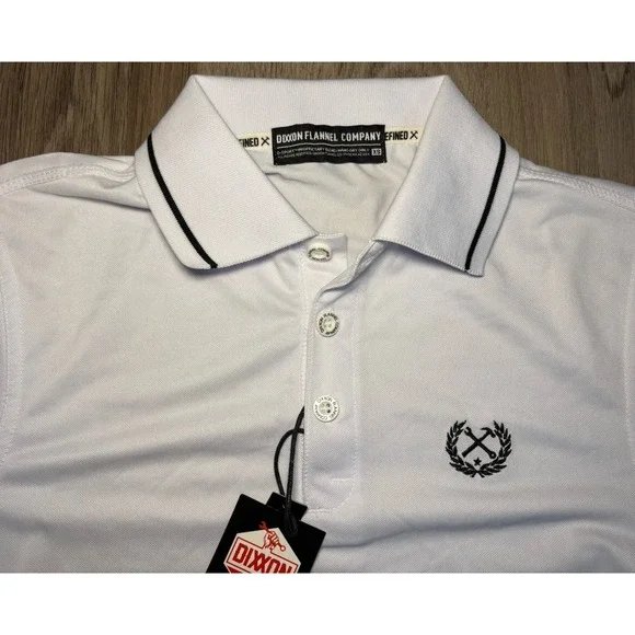 Dixxon Flannel Co Polo Shirt Mens White G-Sport Performance Golf Casual NWT XS - Picture 2 of 8